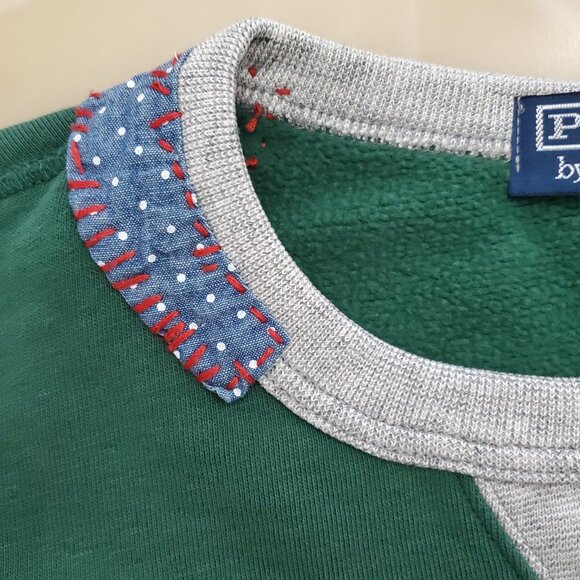 Polo Ralph Lauren Flag Patchwork-Sleeve Fleece Sweatshirt Verano Green 2XLT - Picture 7 of 16